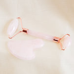 Kit de Massage Visage en Quartz Rose – Gua Sha & Roller