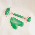 Kit de Massage Visage en Quartz Vert Émeraude – Gua Sha & Roller