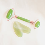 Kit de Massage Visage en Quartz Vert Clair – Gua Sha & Roller